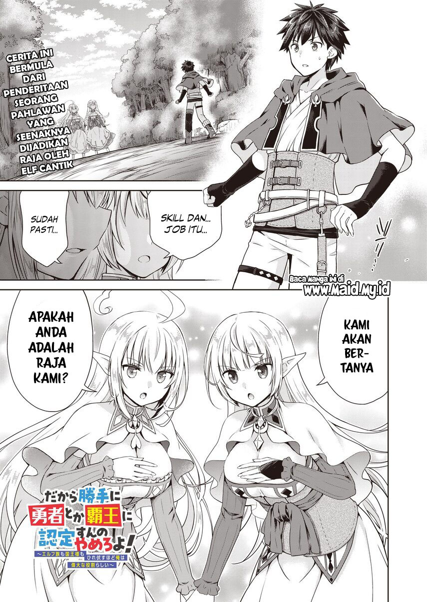 dakara-katte-ni-yusha-toka-hao-ni-nintei-sun-no-yamero-yo-elf-zoku-mo-kokuo-sama-mo-hirefusu-hodo-ore-ha-idaina-yakuwarirashi - Chapter: 1