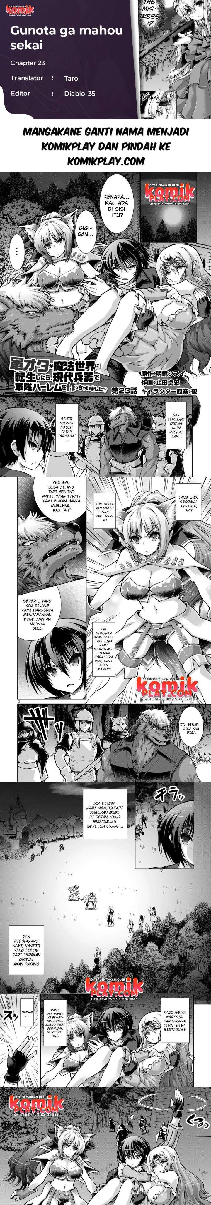 gunota-ga-mahou-sekai-ni-tensei-shitara-gendai-heiki-de-guntai-harem-o-tsukucchaimashita - Chapter: 23