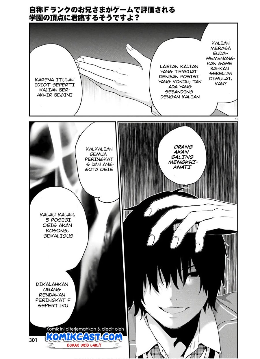 jishou-f-rank-no-oniisama-ga-game-de-hyouka-sareru-gakuen-no-chouten-ni-kunrin-suru-sou-desu-yo - Chapter: 30