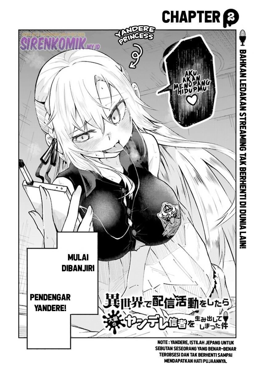isekai-de-haishin-katsudou-wo-shitara-tairyou-no-yandere-shinja-wo-umidashite-shimatta-ken - Chapter: 2